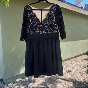 Eliza J Cocktail Dress Black & Lace Size 16